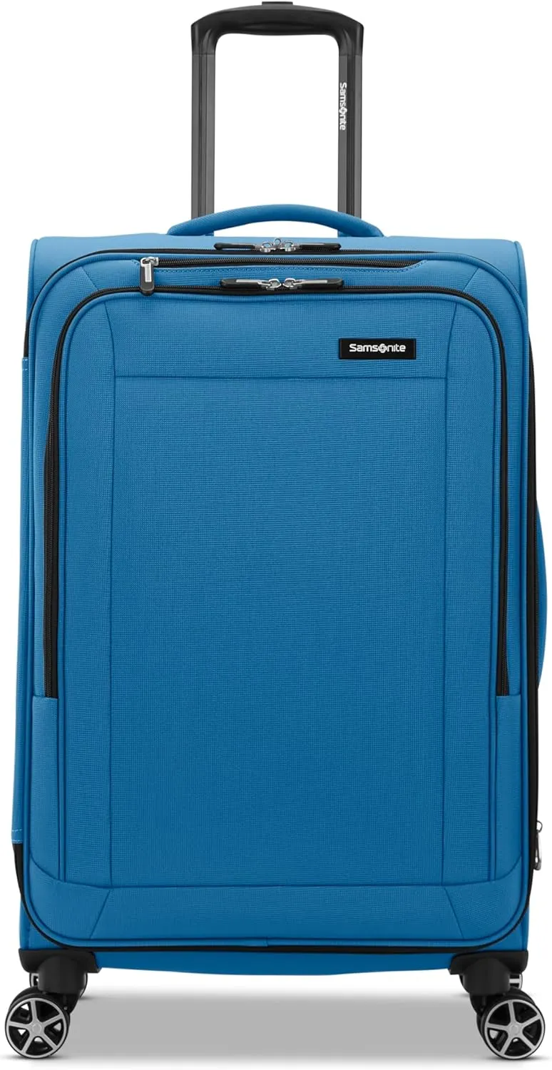 Samsonite Saire LTE Softside Expandable Luggage with Spinner Wheels, Carribean Blue, 2-Piece Set (Carry-on/Medium)