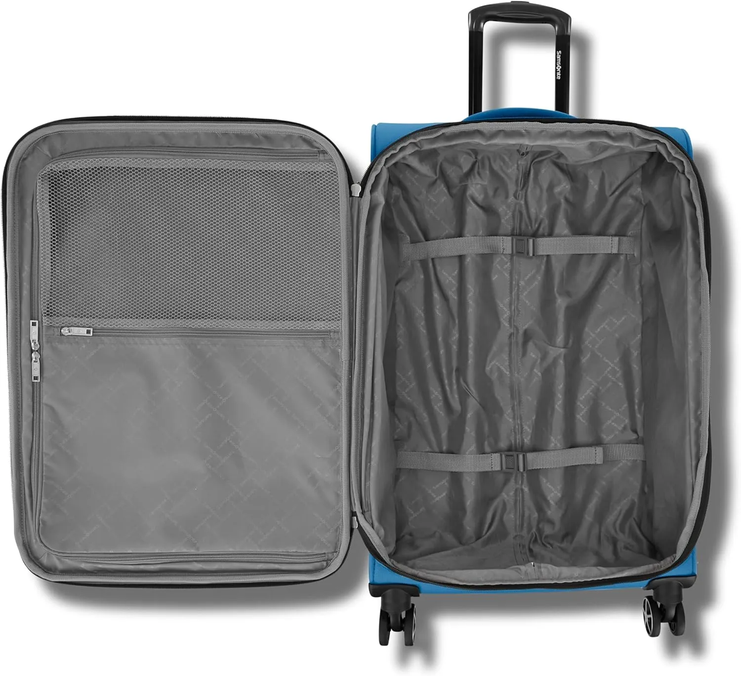 Samsonite Saire LTE Softside Expandable Luggage with Spinner Wheels, Carribean Blue, 2-Piece Set (Carry-on/Medium)