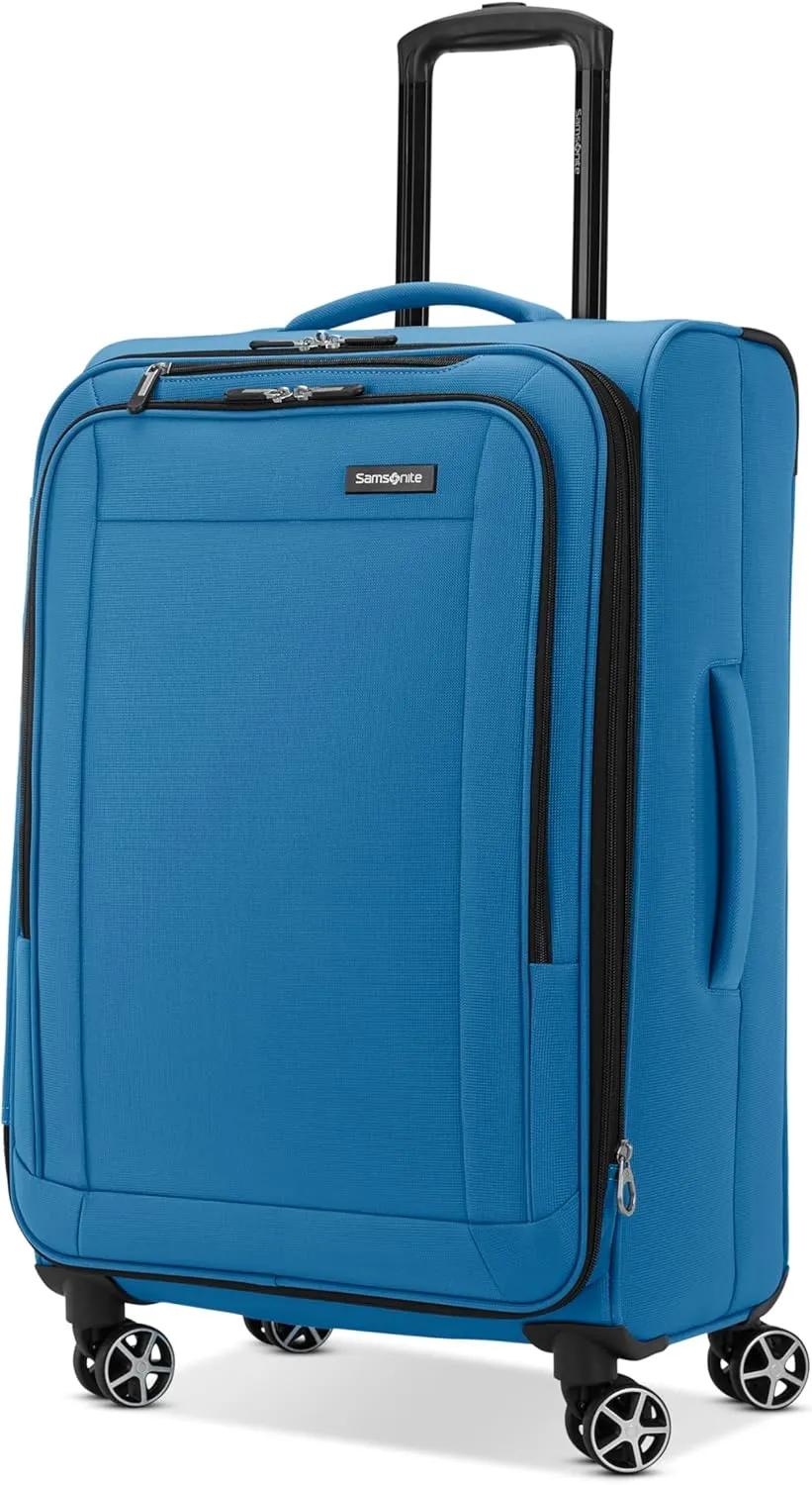 Samsonite Saire LTE Softside Expandable Luggage with Spinner Wheels, Carribean Blue, 2-Piece Set (Carry-on/Medium)