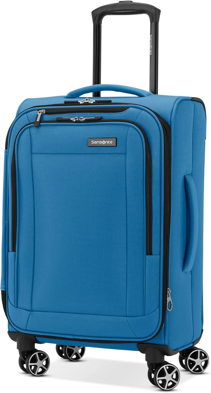 Samsonite Saire LTE Softside Expandable Luggage with Spinner Wheels, Carribean Blue, 2-Piece Set (Carry-on/Medium)