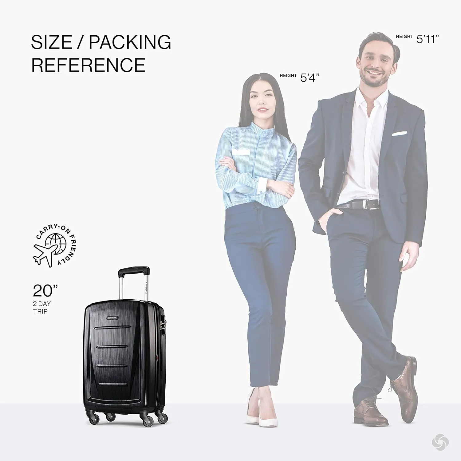 Samsonite Winfield 2 Hardside Expandable Luggage with Spinner Wheels, Brushed Anthracite, Carry-On 20-Inch