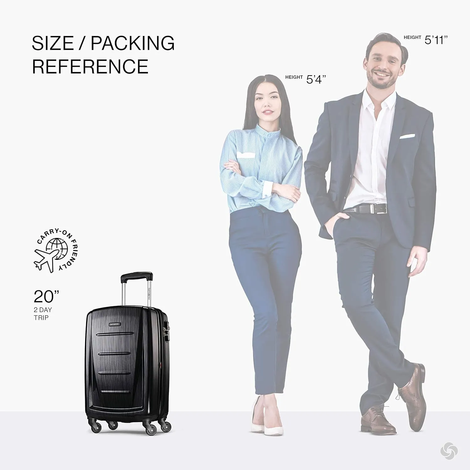 Samsonite Winfield 2 Hardside Expandable Luggage with Spinner Wheels, Brushed Anthracite, Carry-On 20-Inch