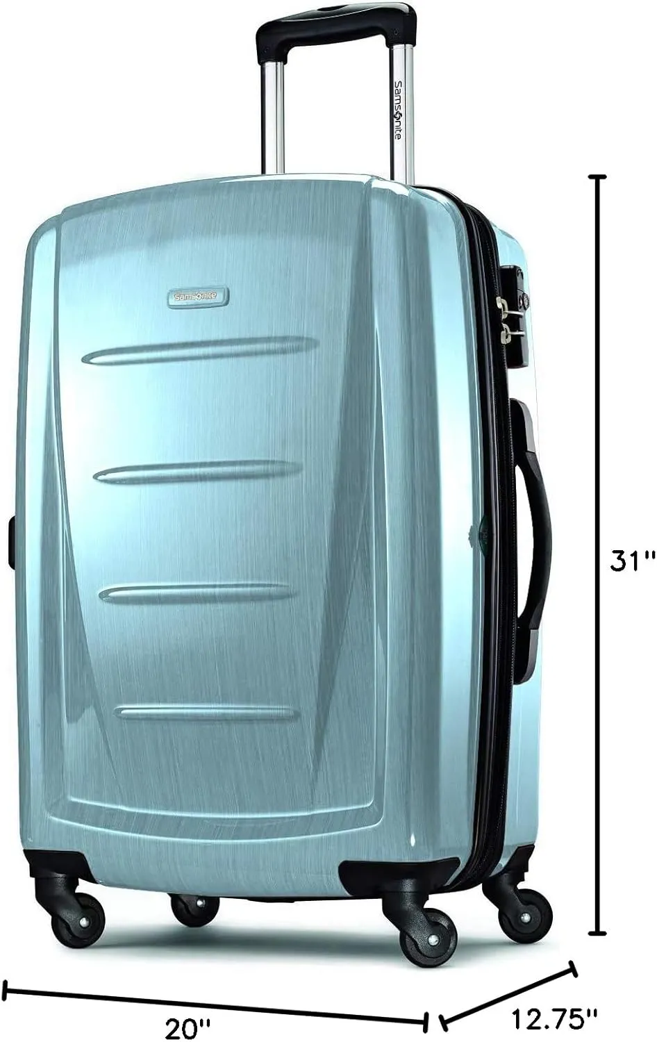 Samsonite Winfield 2 Hardside Expandable Luggage with Spinner Wheels, Ice Blue, Checked-Large 28-Inch
