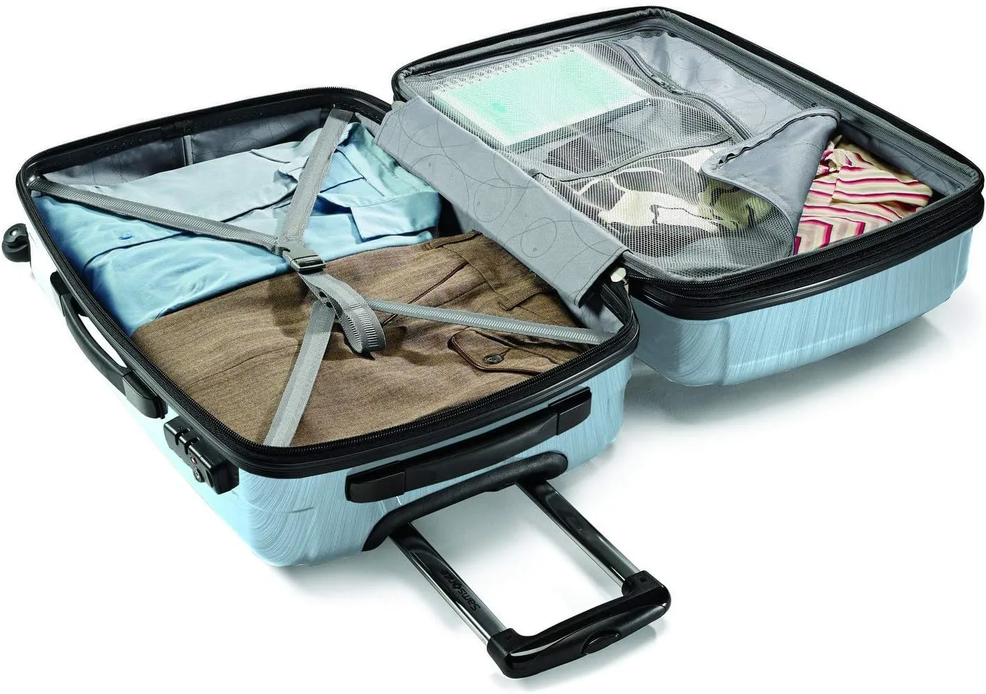 Samsonite Winfield 2 Hardside Expandable Luggage with Spinner Wheels, Ice Blue, Checked-Large 28-Inch