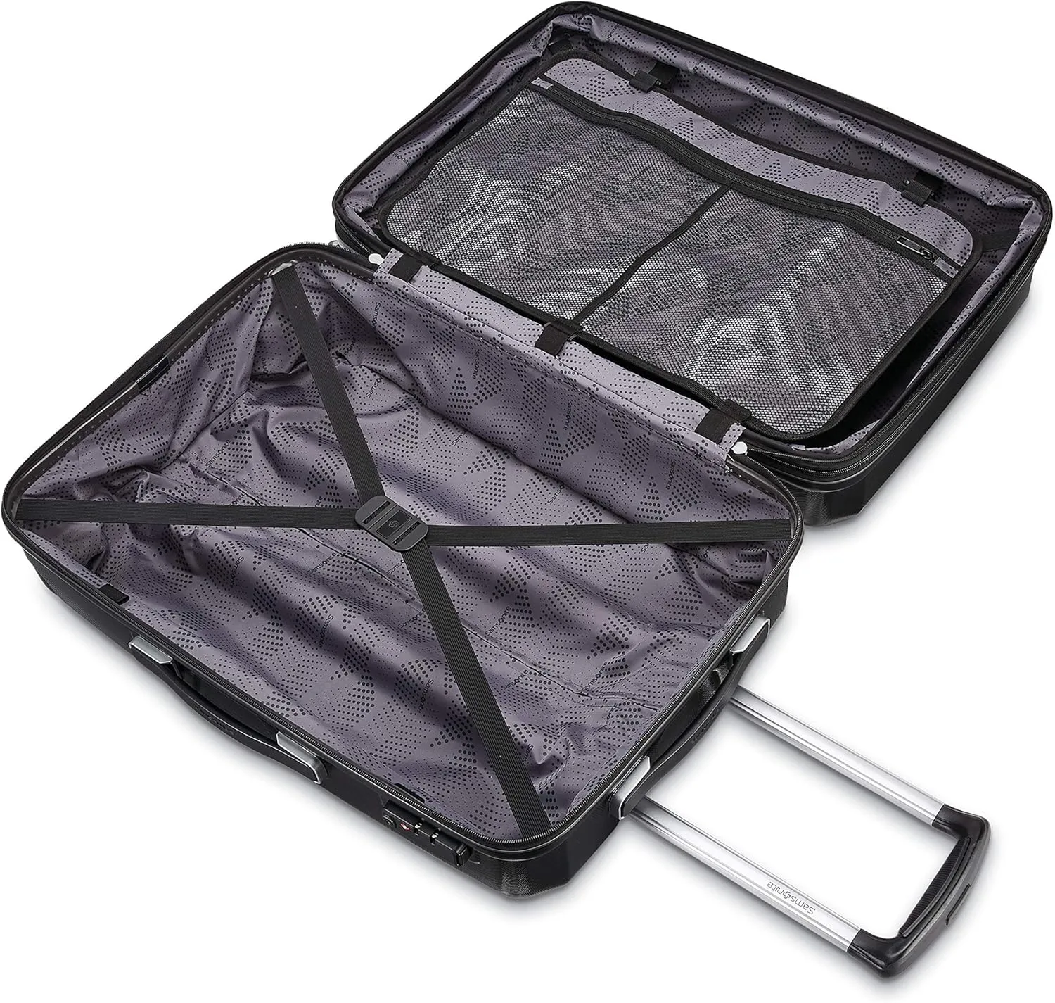 Samsonite Winfield 3 DLX Hardside Expandable Luggage with Spinners, Black, Checked-Medium 25-Inch