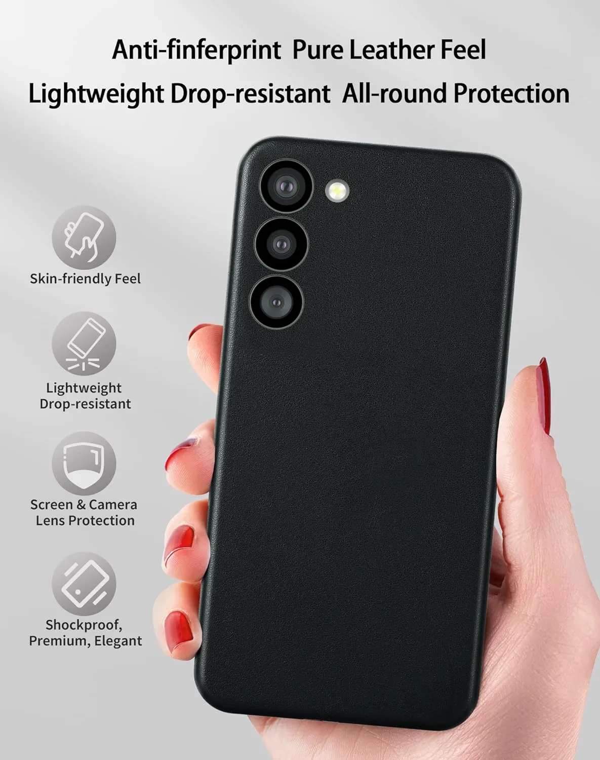 Samsung Galaxy S24 Leather Case- Black