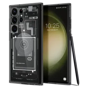 Samsung Galaxy S24 Ultra Hybrid Zero One Case, Machinery Pattern with Magsafe - Black