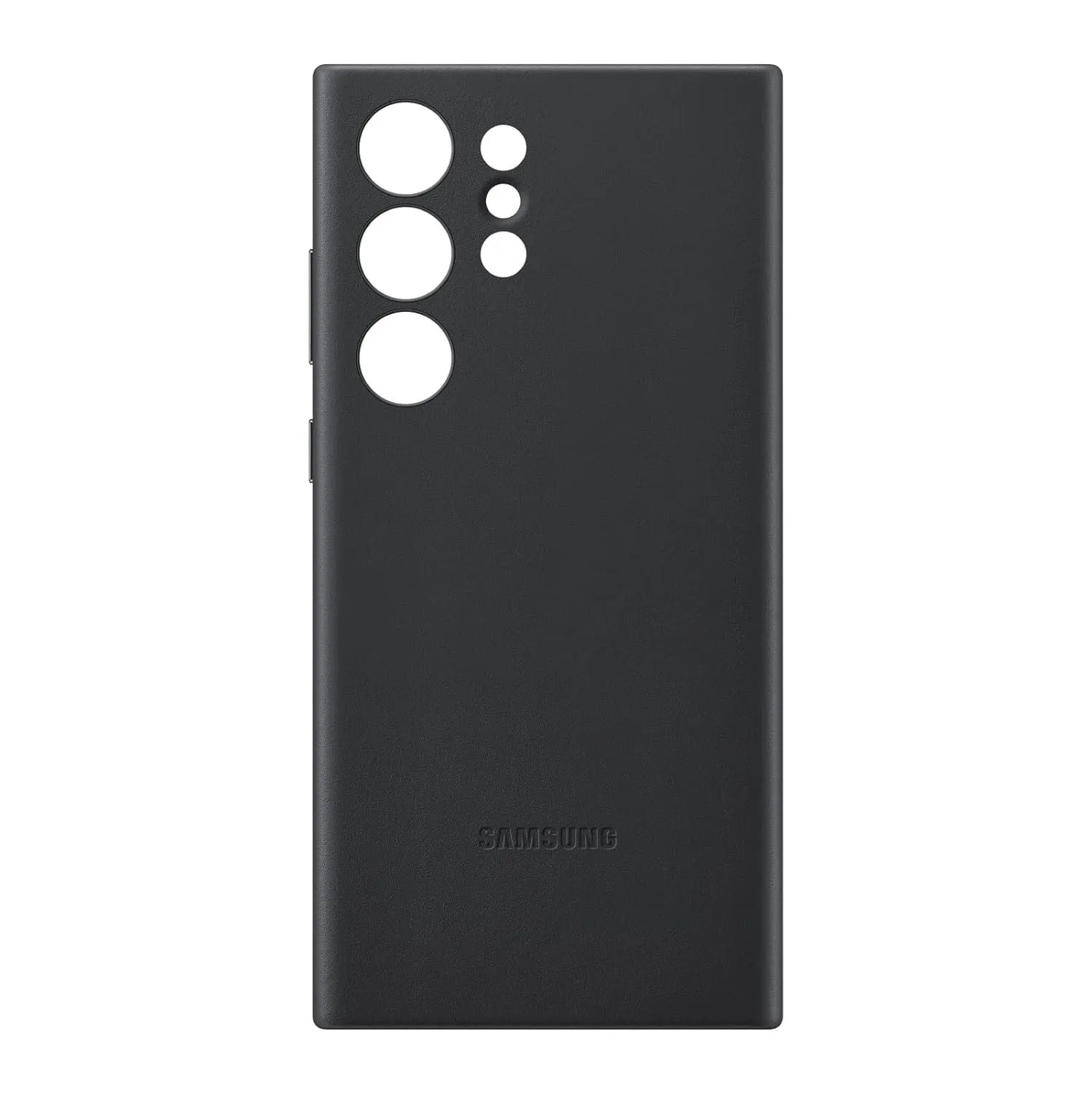 Samsung Galaxy S24 Ultra Leather Case with Logo - Black