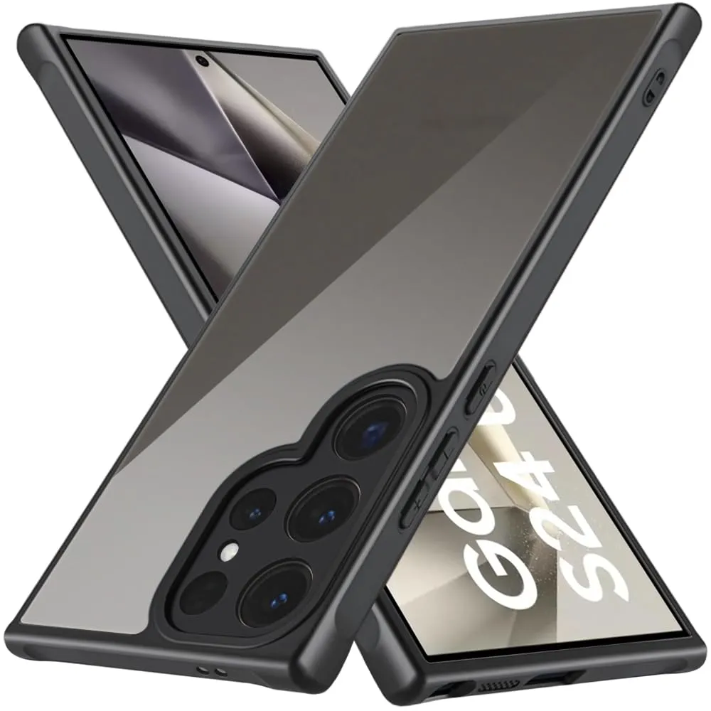 Samsung Galaxy S24 Ultra Shock Proof Hybrid Back Cover Case - Smoke Black