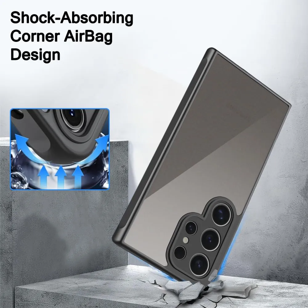 Samsung Galaxy S24 Ultra Shock Proof Hybrid Back Cover Case - Smoke Black