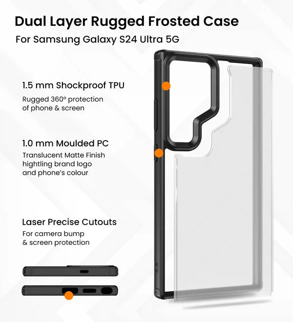 Samsung Galaxy S24 Ultra Shock Proof Hybrid Back Cover Case With Black Border