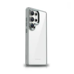 Samsung Galaxy S24 Ultra Transparent Case, Shockproof Hybrid Metal Camera Back Cover Case - Grey