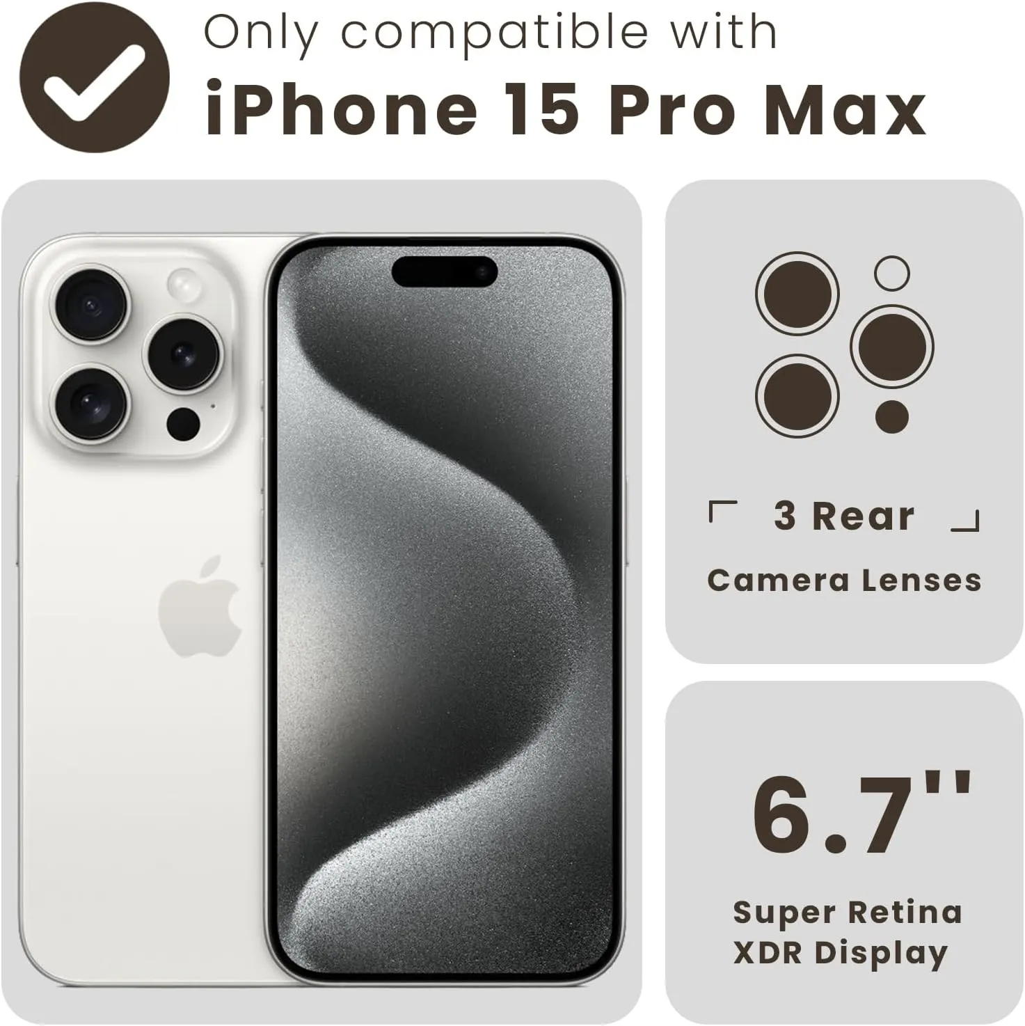Sansunto Case for iPhone 15 Pro Max, Full Body Protection Ultra Impact [Compatible with Magsafe] Shockproof Slim Fit Protective Phone Case for Women & Men (Black Crocodile, for iPhone 15 Pro Max)