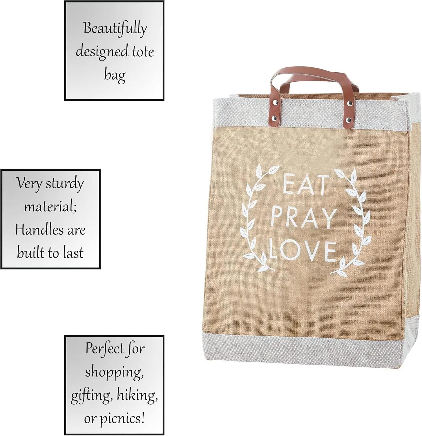 Santa Barbara Design Studio Hold Everything Market Tote Bag, 13" x 18", Eat Pray Love
