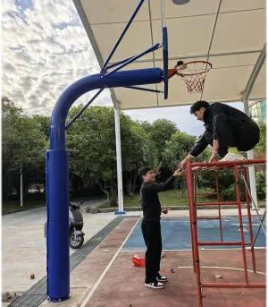 School Basketball Post Protector 4.9' 5.2' 5.6' 5.9', Street Lamp Basketball Football Volleyball Pole Protective Pads, All-Weather Garage Pole Padding Wrap Around(Dia 165mm (6 1/2in),H 1.7m/5.6ft)
