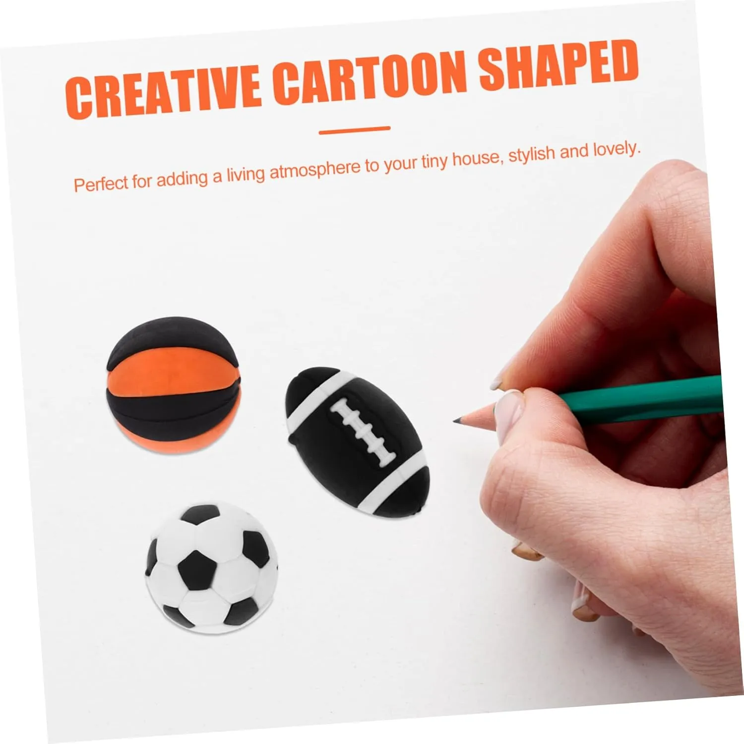 School Stationery Set 25pcs Eraser Children Cartoon Erasers Light Weight Football Toy