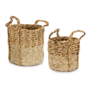 Seagrass Storage Baskets with Handles - 10.5" - Set of 2