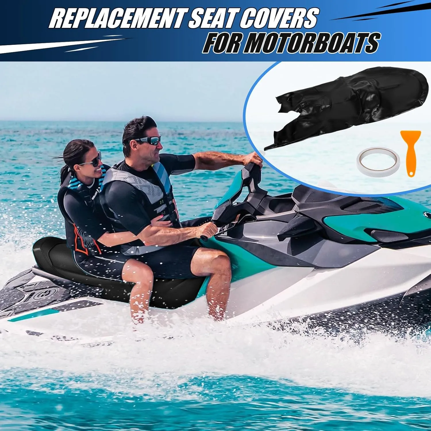 Seat Cover Replacement for SeaDoo 2011-2018 GTI SE / 2012-2018 GTR 215/230 / 2011-2018 GTI Limited 155