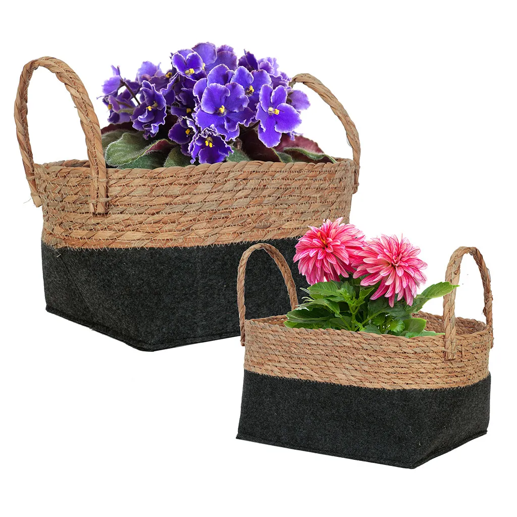 Set of 2 Two Tone Planter Baskets