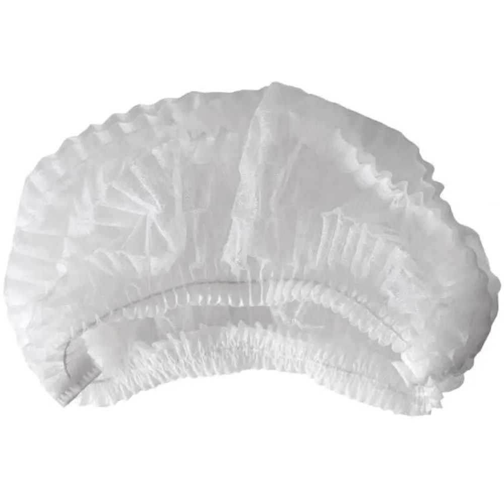 SETH - 100 Pack 21" Disposable Mop Mob Nonwoven Bouffant Clipped Head Cover Caps | Hair Net | Beauty Salon Spa | Cooking Food Service Catering |Spray Tanning (white)