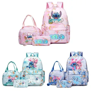 Shamushop™ 3-in-1 Stitch-Inspired Backpack Set – Lightweight School & Travel Bag with Tote and Pouch