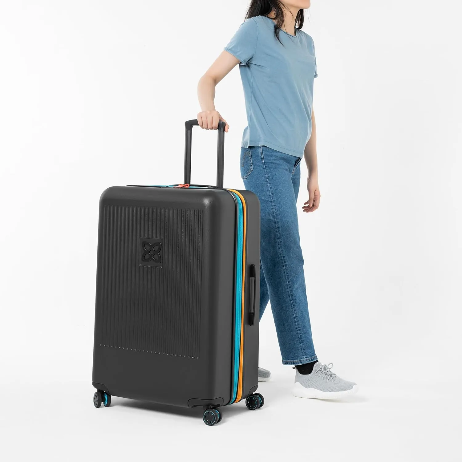 Sherpani Meridian, 29 Inch Travel Hardside Luggage, Durable Hardshell Luggage, Expandable Suitcase with 4 Double Spinner Wheels, Checked Luggage for Women (Chromatic)