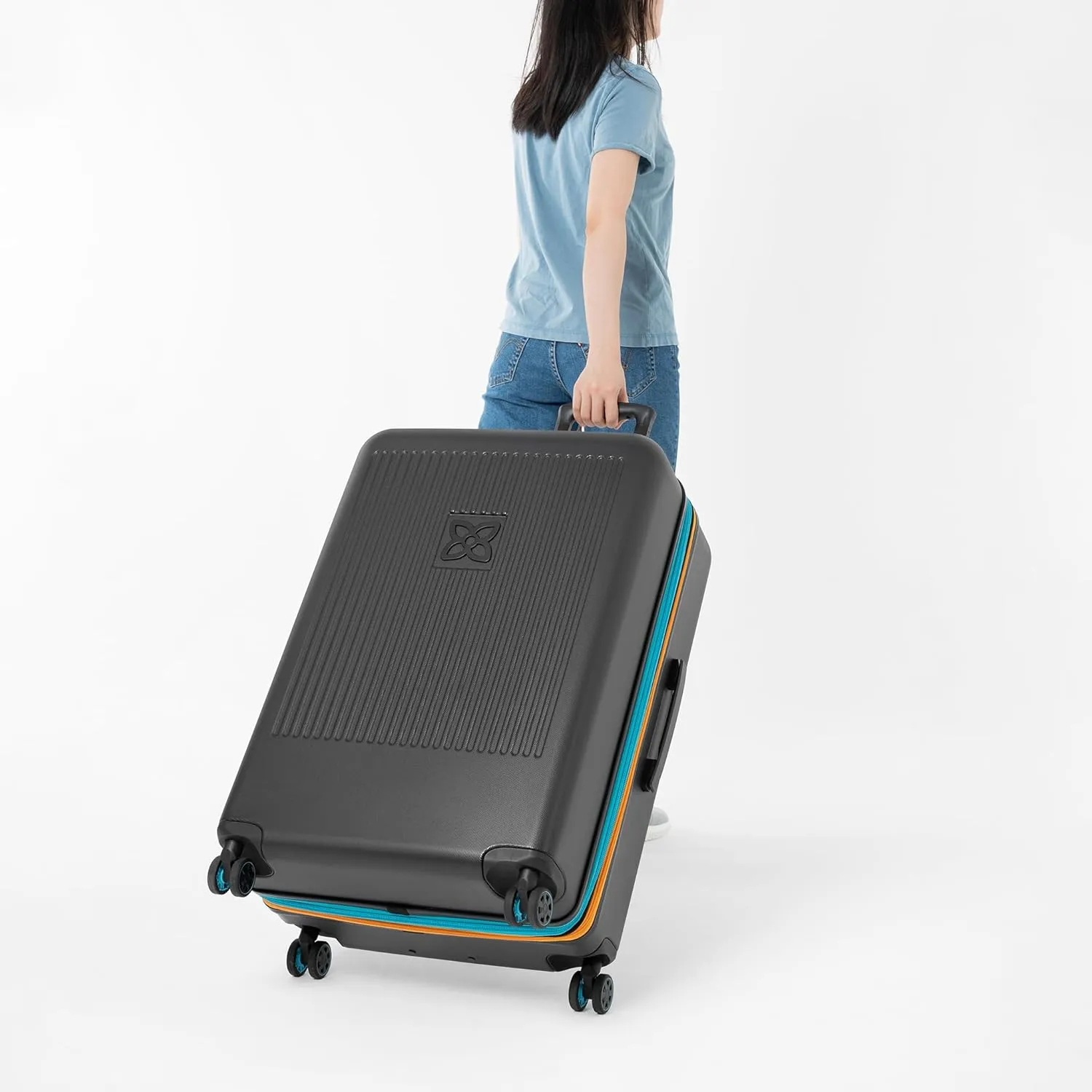 Sherpani Meridian, 29 Inch Travel Hardside Luggage, Durable Hardshell Luggage, Expandable Suitcase with 4 Double Spinner Wheels, Checked Luggage for Women (Chromatic)
