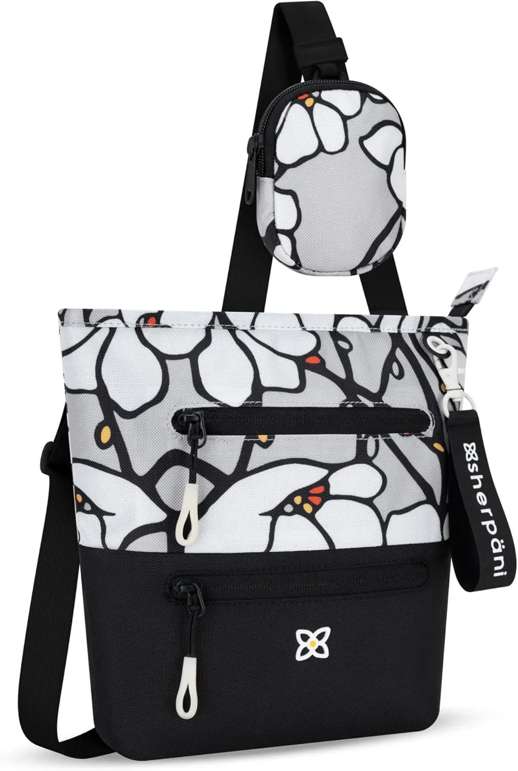 Sherpani Sadie, Nylon Crossbody Bag, Lightweight Shoulder Bag, Travel Cross Body Purse, Crossbody Bags for Women, RFID Protection, Removable Coin Purse, Travel Gift for Mothers Day 2025 (Magnolia)
