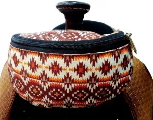 Showman Brown Aztec Print Insulated Nylon Saddle Pouch