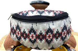 Showman Gray Aztec Print Insulated Nylon Saddle Pouch