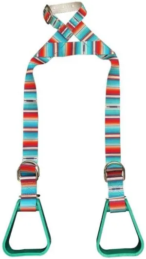 Showman Heavy Duty Nylon Adjustable Buddy Stirrups w/Serape Southwest Print