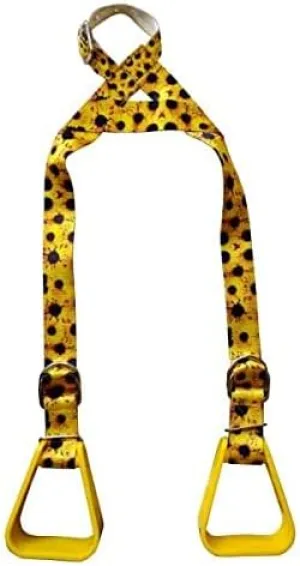 Showman Heavy Duty Nylon Adjustable Buddy Stirrups w/Yellow Sunflower Print