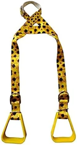 Showman Heavy Duty Nylon Adjustable Buddy Stirrups w/Yellow Sunflower Print