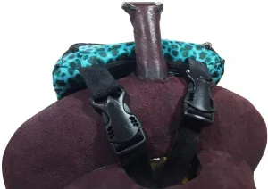 Showman Teal Cheetah Print Insulated Nylon Saddle Pouch