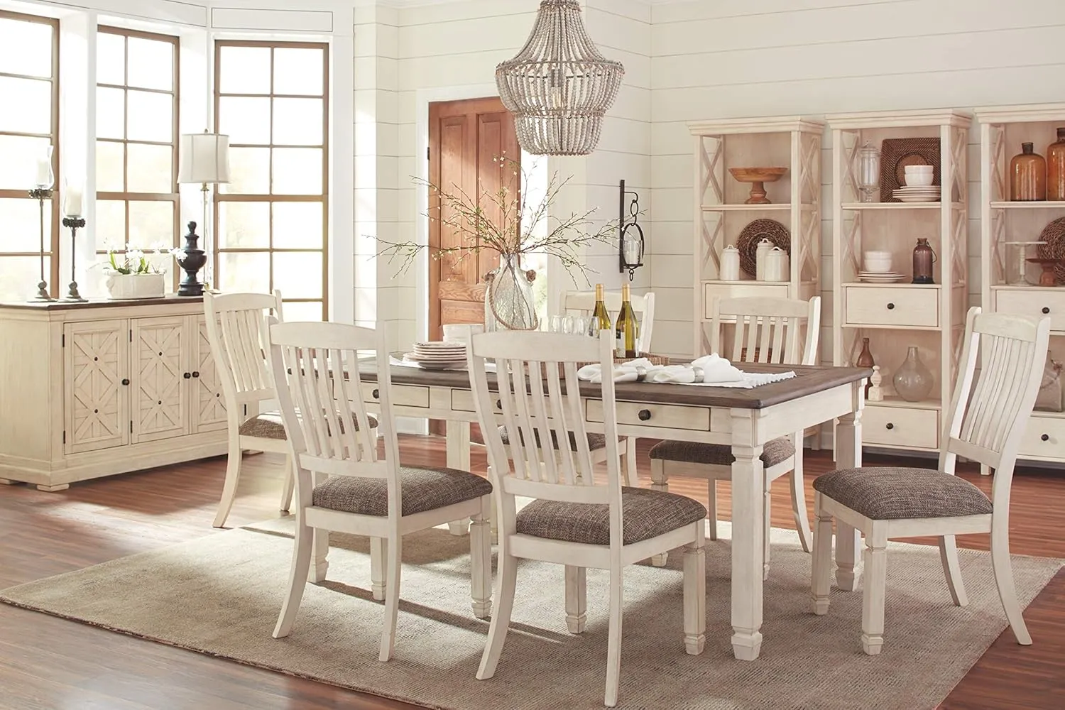 Signature Design by Ashley Bolanburg 20" Upholstered Dining Room Chair, Set of 2, Antique White