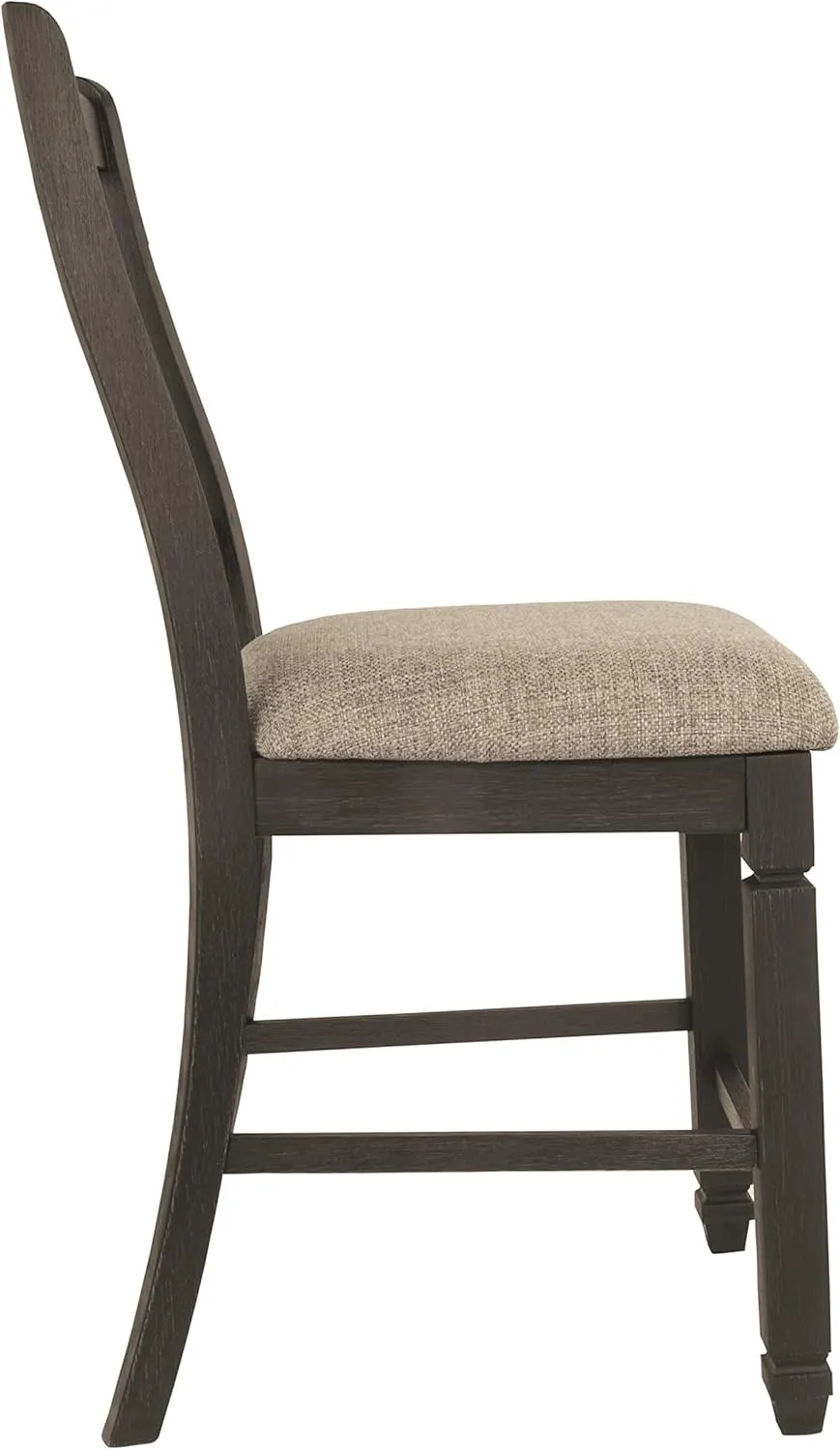 Signature Design by Ashley Tyler Creek Farmhouse 24.38" Counter Height Upholstered Barstool, Set of 2, Almost Black