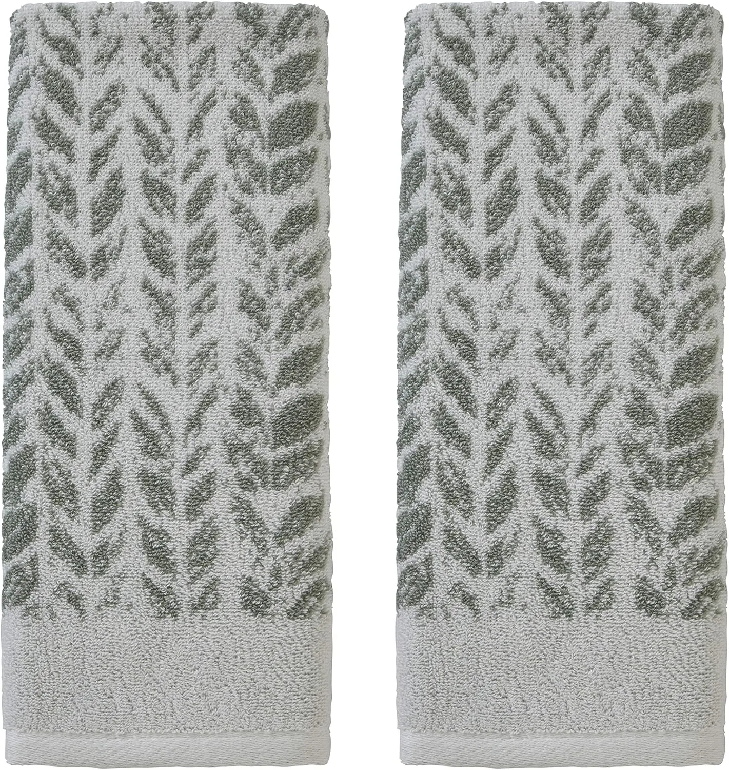 SKL Home by Saturday Knight Ltd. Distressed Leaves Hand Towel (2-Pack),Sage , 16x26
