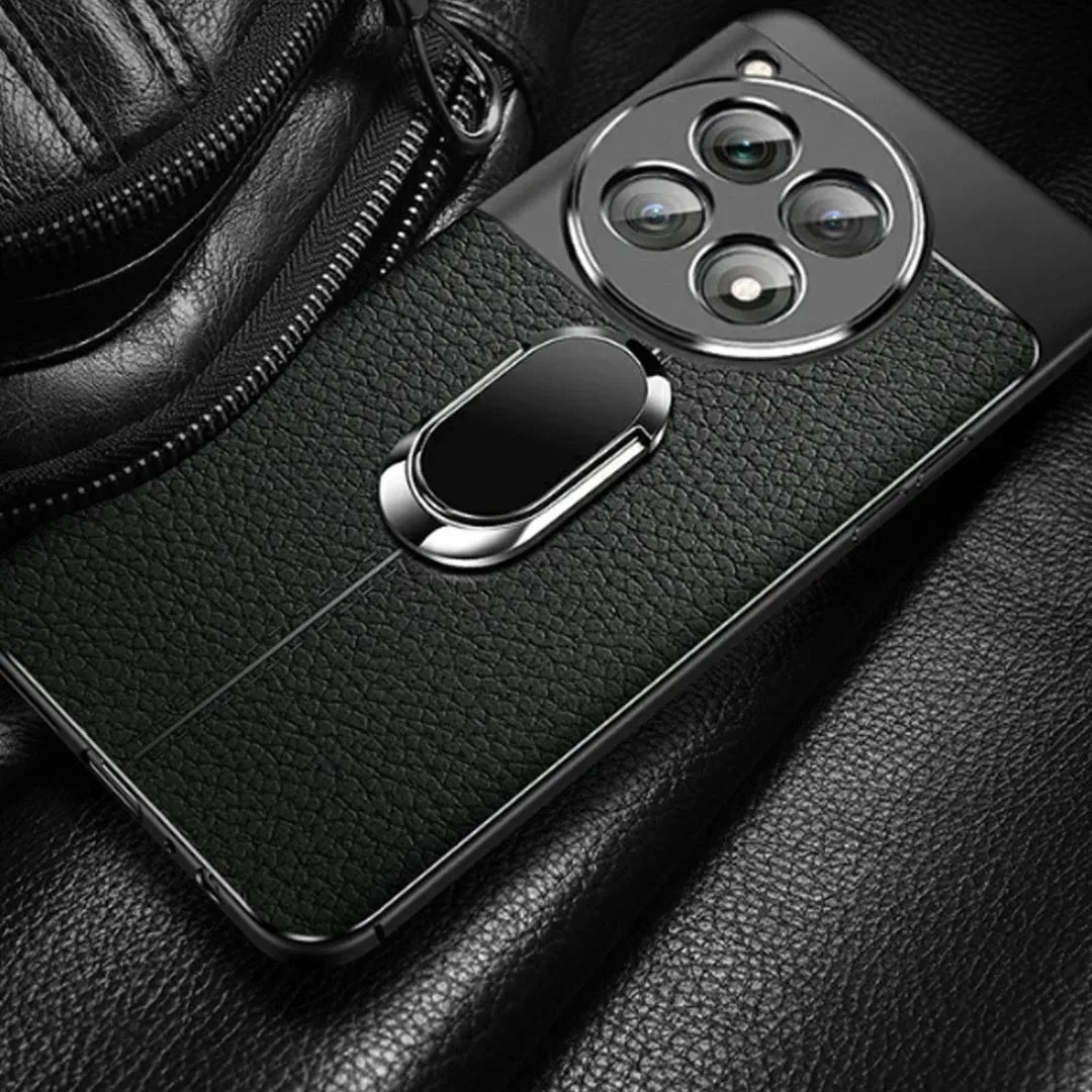 Sleek Urban Leather Ring Holder Case - OnePlus