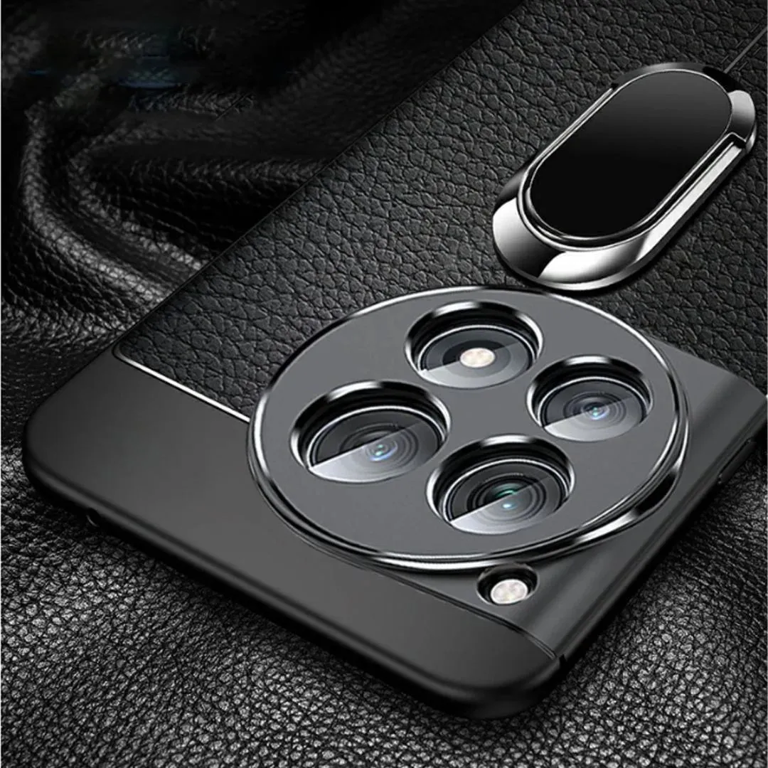 Sleek Urban Leather Ring Holder Case - OnePlus