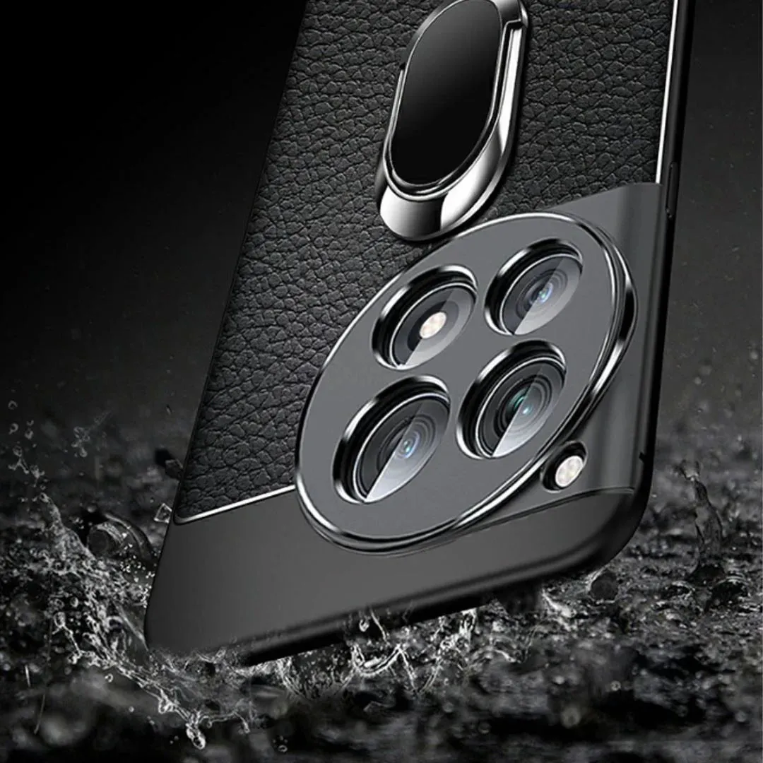 Sleek Urban Leather Ring Holder Case - OnePlus