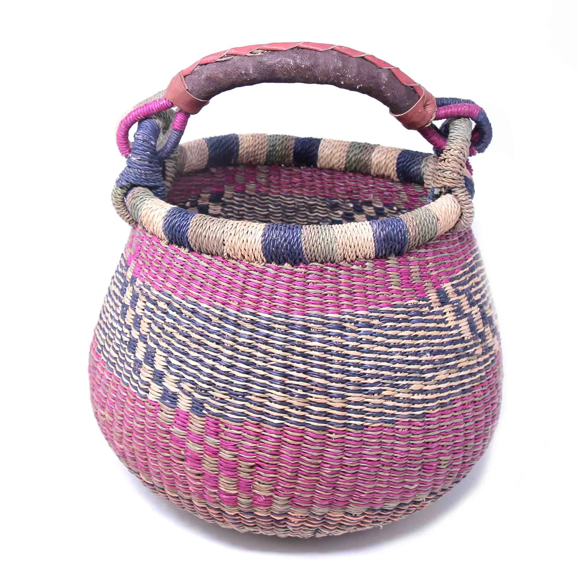 Small Bolga Pot Basket - Mixed Colors