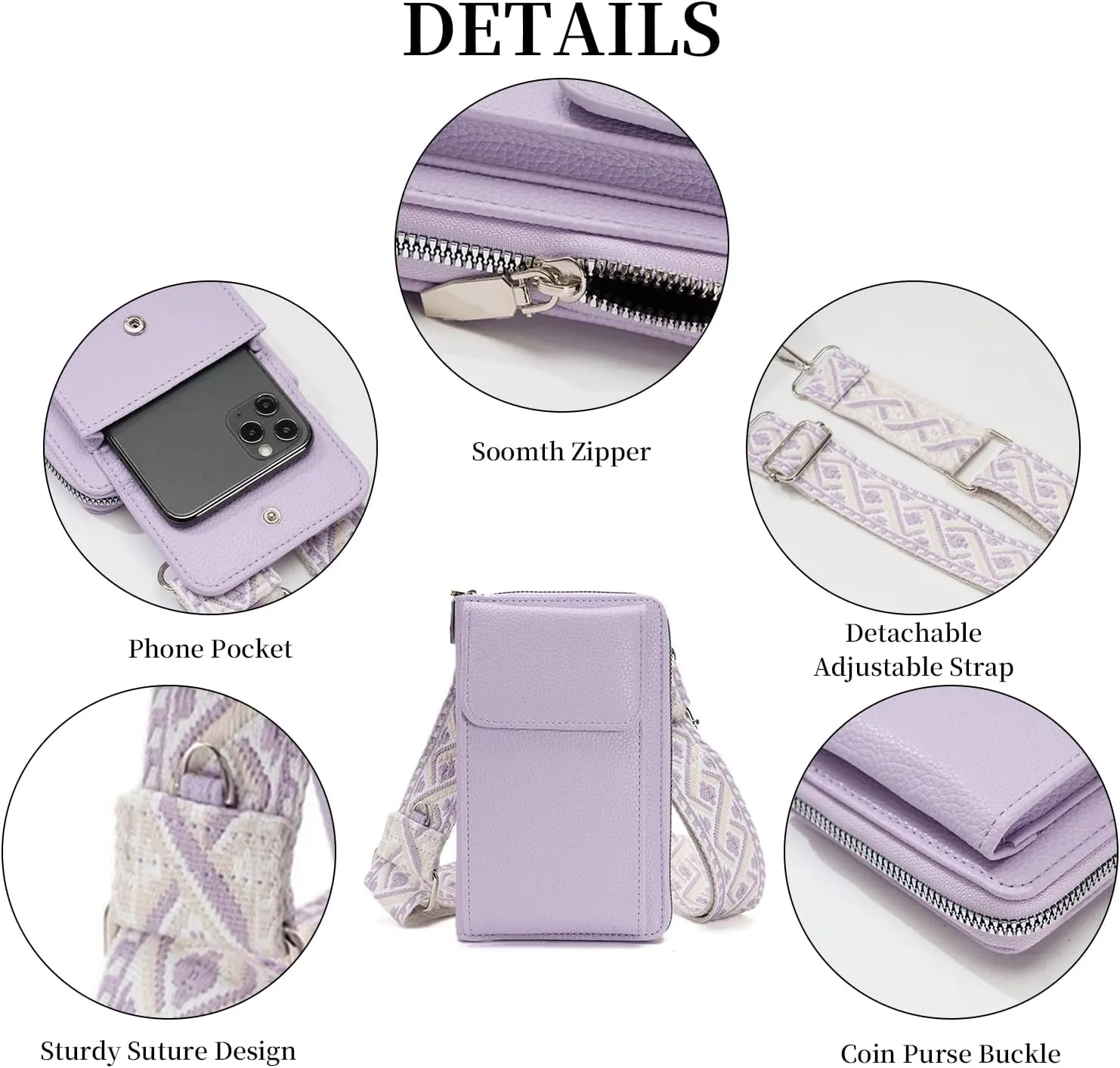 Small Crossbody Bags for Women Trendy Vegan Leather Cell Phone Purse Wallet Bag Handbag with Coin Purse &Card Slots