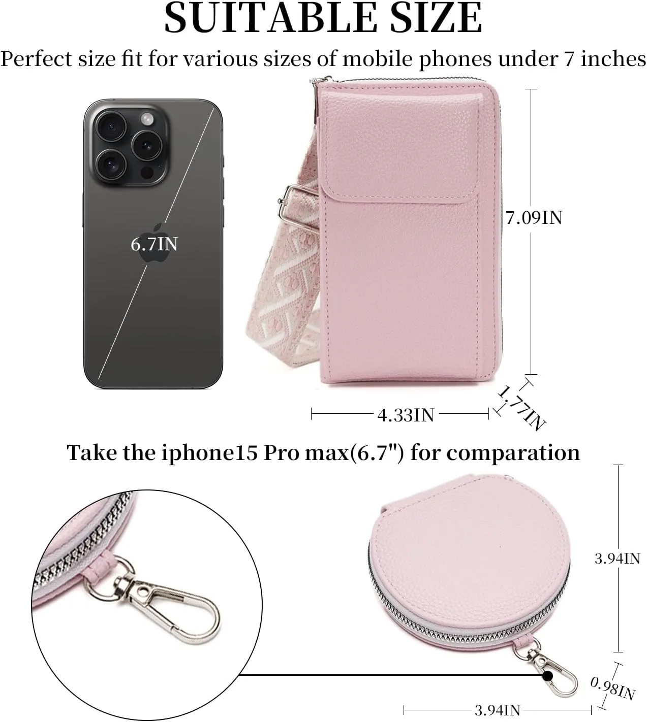 Small Crossbody Bags for Women Trendy Vegan Leather Cell Phone Purse Wallet Bag Handbag with Coin Purse &Card Slots