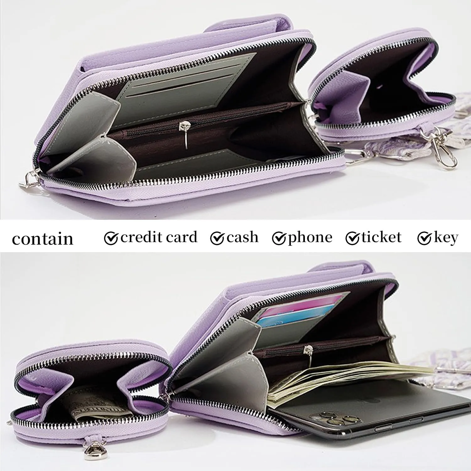 Small Crossbody Bags for Women Trendy Vegan Leather Cell Phone Purse Wallet Bag Handbag with Coin Purse &Card Slots
