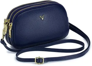 Small Crossbody Bags Genuine Leather Shoulder Handbags Trendy Design Cellphone Purses for Women and Girls