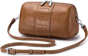 Small Leather Crossbody Bag, Zipper Clutch Phone Shoulder Wristlet Wallet Clutch Purse for Women