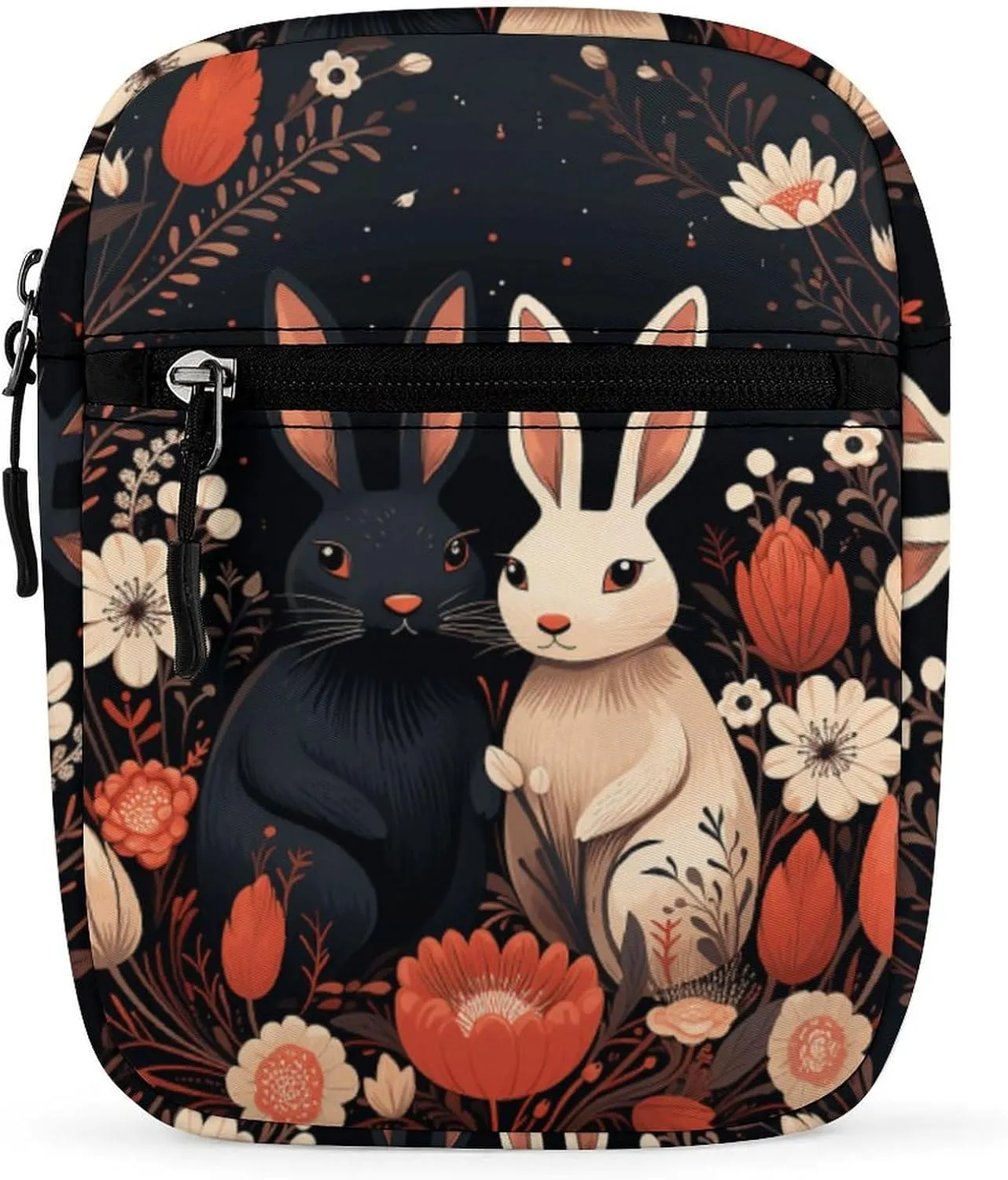 Small Satchel Purse Mini Shoulder Bag Personalized Cartoon Rabbit Couple Print Crossbody Bags For Women Men