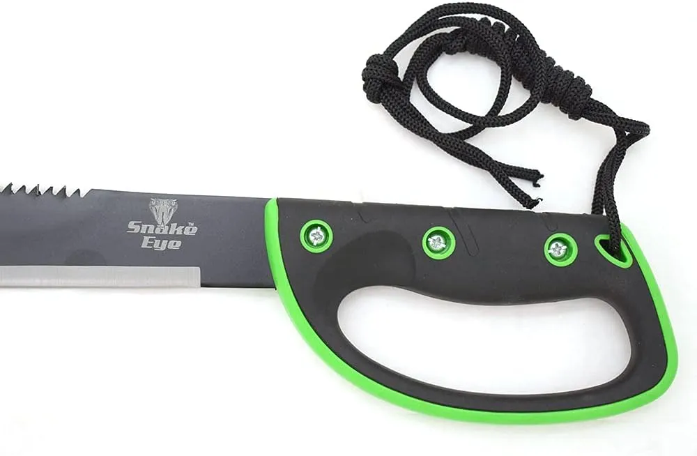 Snake Eye Tactical Full-Tang Fixed Blade Machete w/Sheath Outdoors Hunting Camping Fishing (770GN)