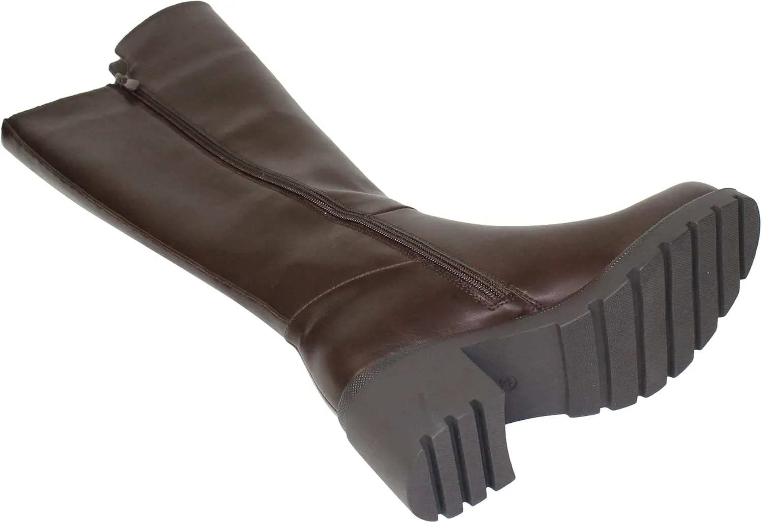 SOBEYO Women's Boots Knee High Chunky Heels Elastics Side Zipper Closure