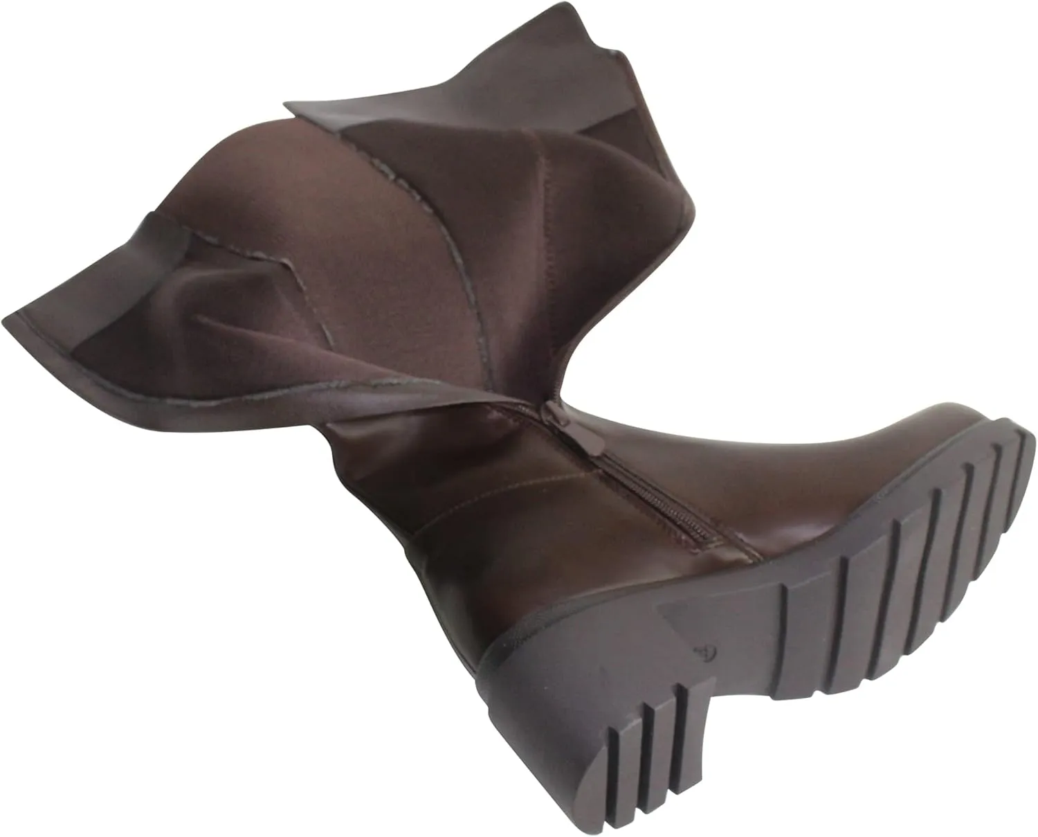 SOBEYO Women's Boots Knee High Chunky Heels Elastics Side Zipper Closure